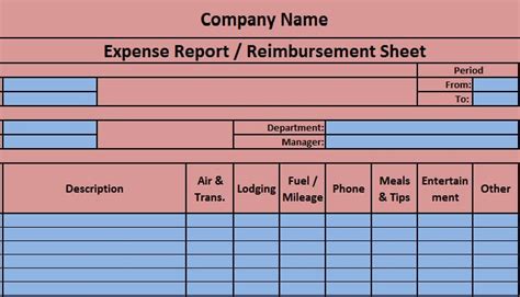 Download Expense Report Excel Template - ExcelDataPro