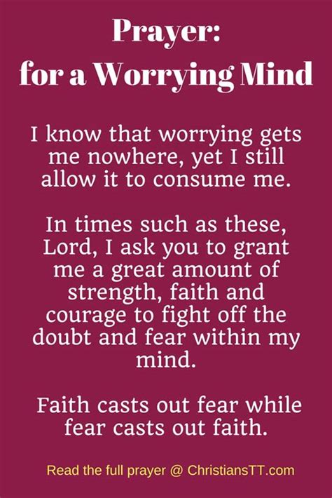 Prayer For A Worrying Mind Christianstt