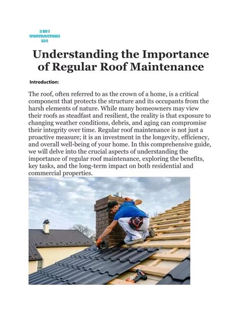 Ppt Understanding The Importance Of Regular Roof Maintenance