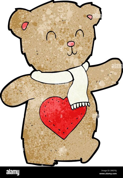 Cartoon Teddy Bear With Love Heart Stock Vector Image And Art Alamy