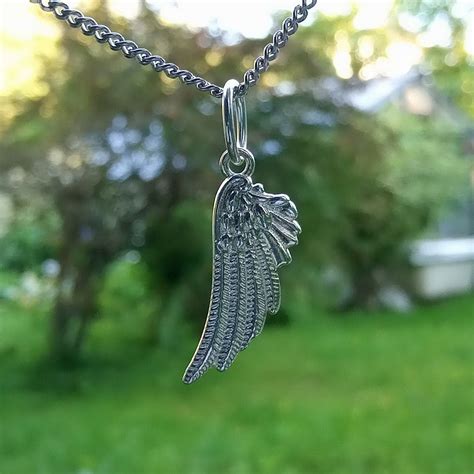 Angel Wing Necklace Sterling Silver Guardian Jewelry Memorial