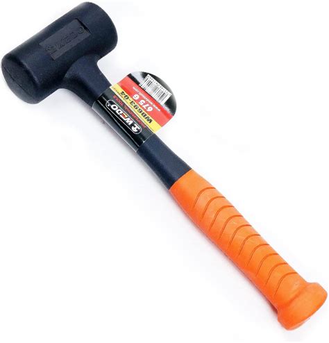 Wedo Rubber Mallet Hammer With Fiberglass Handle 16oz 1 Lb Shockproof Design Dead Blow Hammer