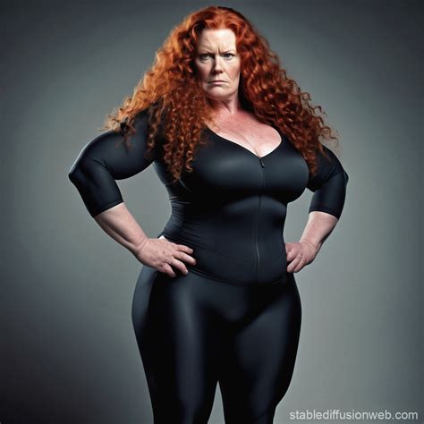 Big Dominant Woman Mature Physically Strong Thick Set Long Curly Pale Red Hair Tall Intimidating