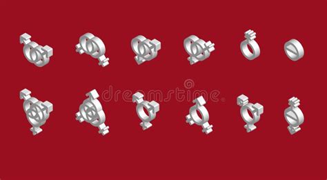D Gay Icons Differentation Variations Symbols Vector Set Stock Vector Illustration Of