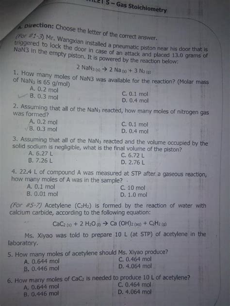 How many moles of NaN3 was available for the reaction? (molar mass of ...