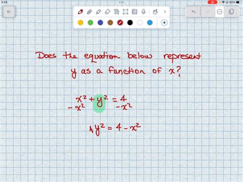 Solved Determine Whether The Equation Represents Y As A Function Of X