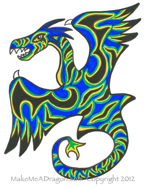 Tribal Dragon | Dragon drawing, Tribal art, Drawing base