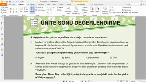 5 SINIF SOSYAL BİLGİLER DERS KİTABI 2 ÜNİTE DEĞERLENDİRME SORU VE