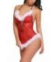 Womens Christmas Lingerie Santa Dress Red Babydolls Lace Chemise Red