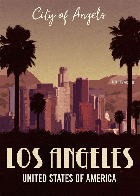 Los Angeles Vintage Poser Poster By Tim Kaiser Displate