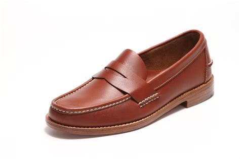 Men Brown Penny Loafer Handsewn Company