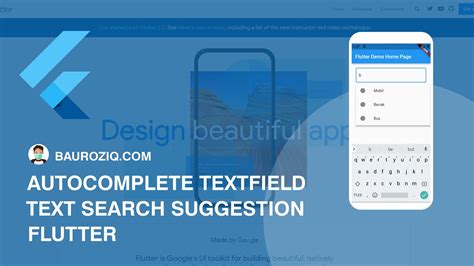 Autocomplete Textfield Search Suggestion List Flutter Youtube