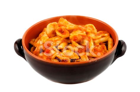 Tasty Homemade Orecchiette With Tomato Sauce Stock Photo | Royalty-Free ...