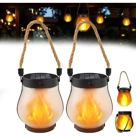 2025 Dancing Flame Solar Lantern Outdoor Lights Hanging Waterproof