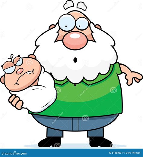 Cartoon Grandpa With Angry Baby Stock Vector - Image: 51383231