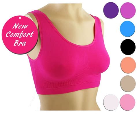 Ladies Pull On Over Support And Comfort Seamless Bra Gorgeous Colours