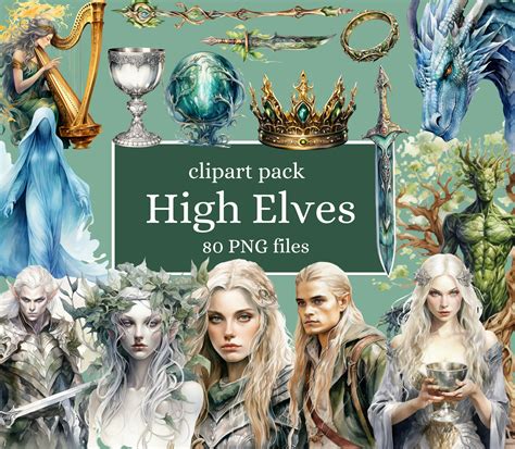 Ultimate High Elves Clipart Bundle of 80 High Quality Watercolor Pngs ...