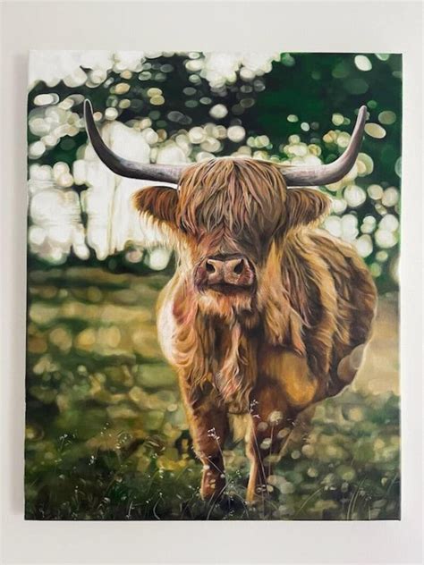 Highland Cow Original Oil Painting - Etsy