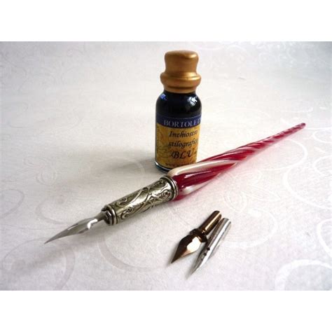 Glass Calligraphy Pen & Ink - Twisted Glass