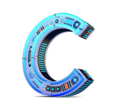 3D alphabet with blue neon and neon light effect. 24830515 PNG