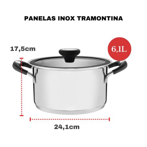 Kit Panelas A O Inox Avulsa Tramontina Fundo Triplo Cooktop Fog O