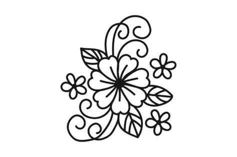 Purple Outline Flower (SVG Cut file) by Creative Fabrica Crafts ...