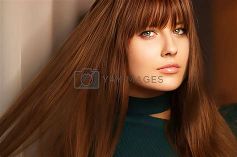 Hairstyle Beauty And Hair Care Beautiful Woman With Long Healthy Hair Brunette Model Wearing