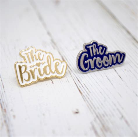 Bride And Groom Wedding Pin Badges T Set Wedfest