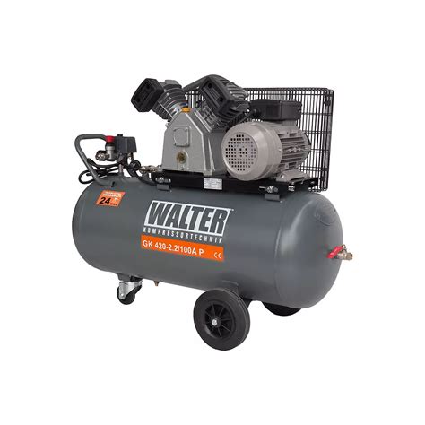 Piston Air Compressor GK 420 340l/min 2.2 kW 100L Walter