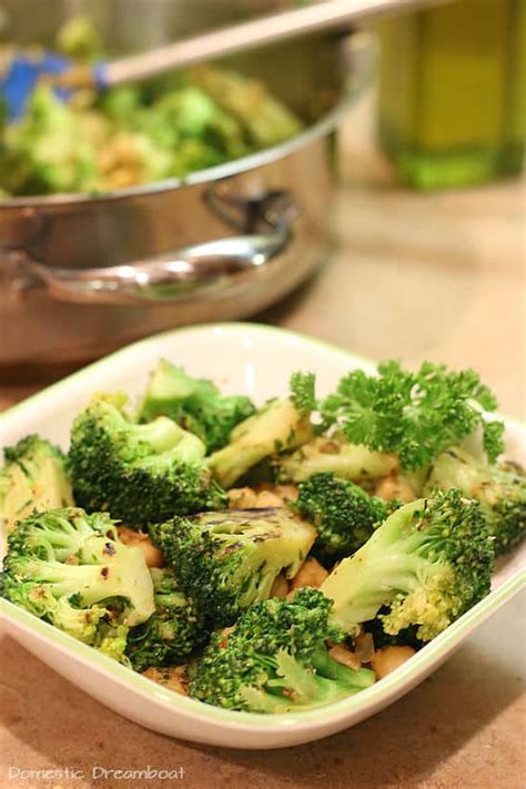 Pan Roasted Broccoli With Chickpeas Garlic And Anchovies