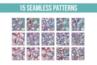 Holographic Rocks Seamless Patterns Graphic By Sasyall Graphics