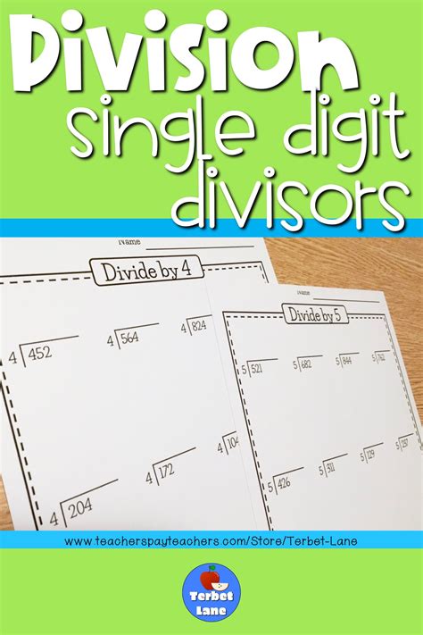 Division Worksheets With Single Digit Divisors Printable And Digital Worksheets Division