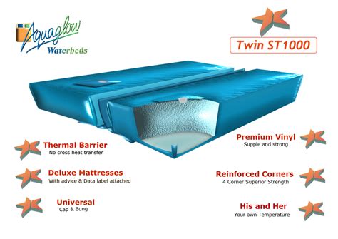 Deluxe Twin Dual Mattresses For Soft Sided Waterbeds St1000