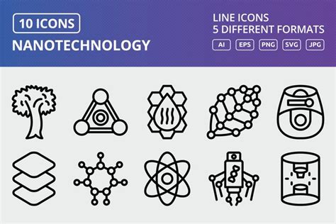 Vector Nanotechnology Icon Set