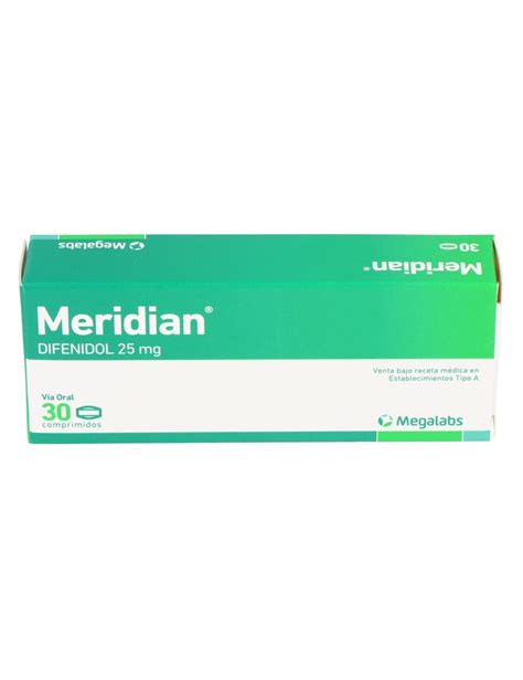 Meridian Difenidol 25mg 30comp Farmacias Unidas