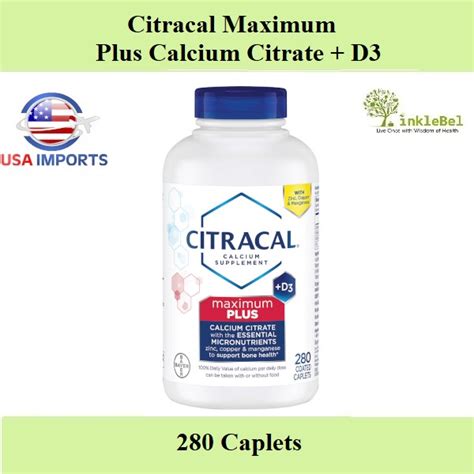 Citracal Maximum Plus Calcium Citrate D3 280 Capletsexp0325 Shopee Singapore