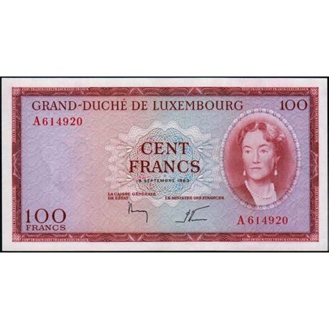 Luxembourg Pick A Francs S Rie A Etat Pr Neuf