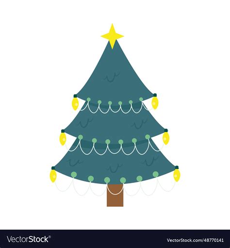 Christmas tree with star Royalty Free Vector Image