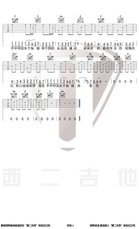 红玫瑰吉他谱 陈奕迅 C调原版 吉他演示视频 吉他源