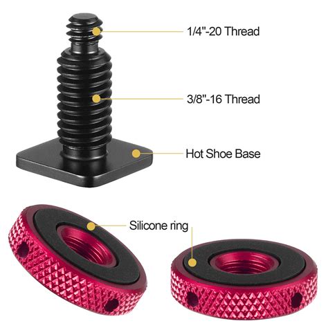 Getuscart Minifocus Camera Hot Shoe Mount Adapter Double Nut With And Aluminum Alloy