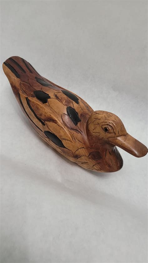 Antique Wooden Mallard Duck Decoy Carved Hand Made Cabin Hunting Home