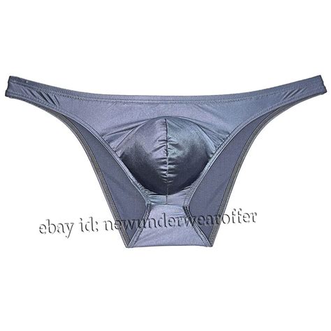 Men S Silk Satin Bikini Briefs Underwear Enhance Pouch Cheeky Briefs Underpants Ebay