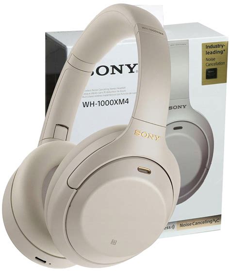 SŁUCHAWKI BEZPRZEWODOWE NAUSZNE SONY WH 1000XM4 Z ANC SREBRNE ETUI