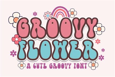 Groovy Flower Font By Nobu Collections · Creative Fabrica