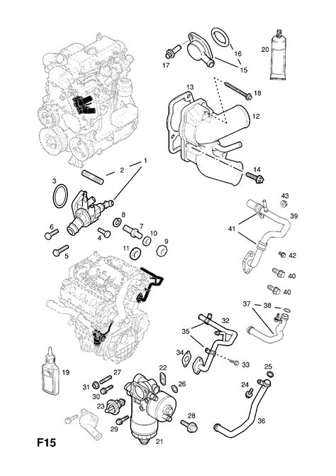 THERMOSTAT HOUSING AND WATER OUTLET CONTD Z19DTL LPP Z19DT LPM