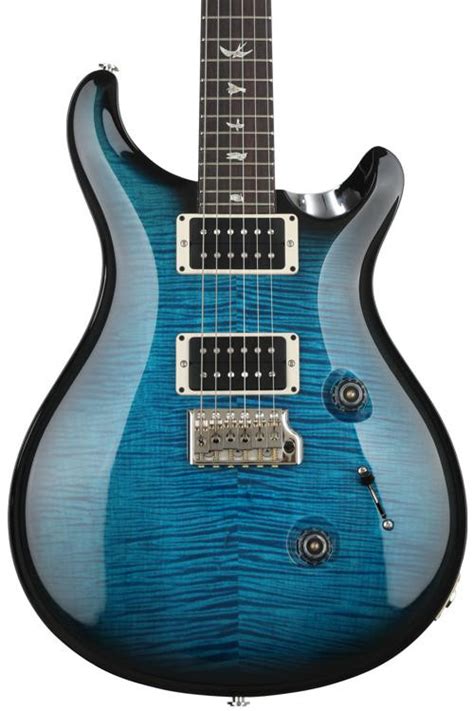 Prs Custom 24 10 Top River Blue Smokewrap Burst W Pattern Thin Neck