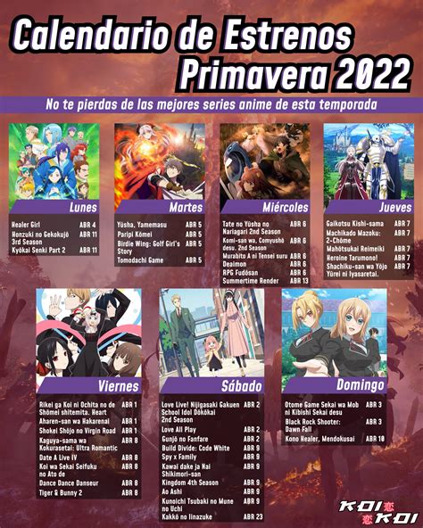 Calendario Anime Primavera Ricki Renate