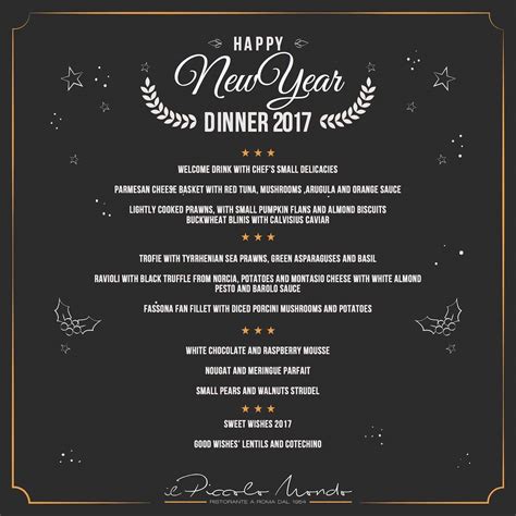 New Years Eve Menu Template Sample Design Layout Templates