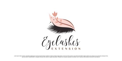 Beauty Eyelashes Logo Design Template With Leaf Element And Creative