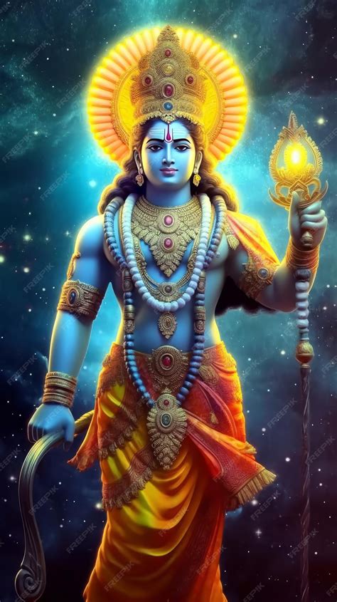 Hindu God Vishnu In A Generative Ai Universe Stock Photo 22188983